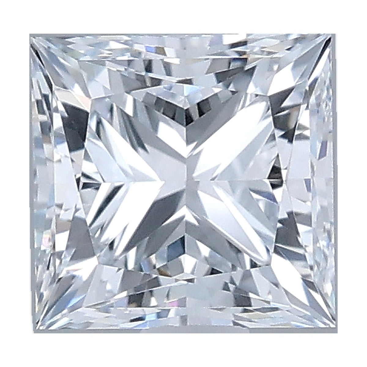 1.01 ct princess lab-grown diamond, F color, VVS2 clarity, IGI certified, still from its 360° video