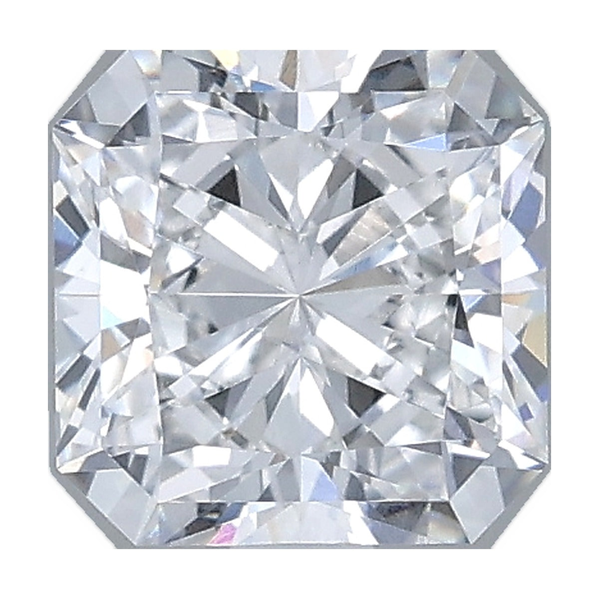 1.07 ct square radiant lab-grown diamond, E color, VS1 clarity, IGI certified, still from its 360° video
