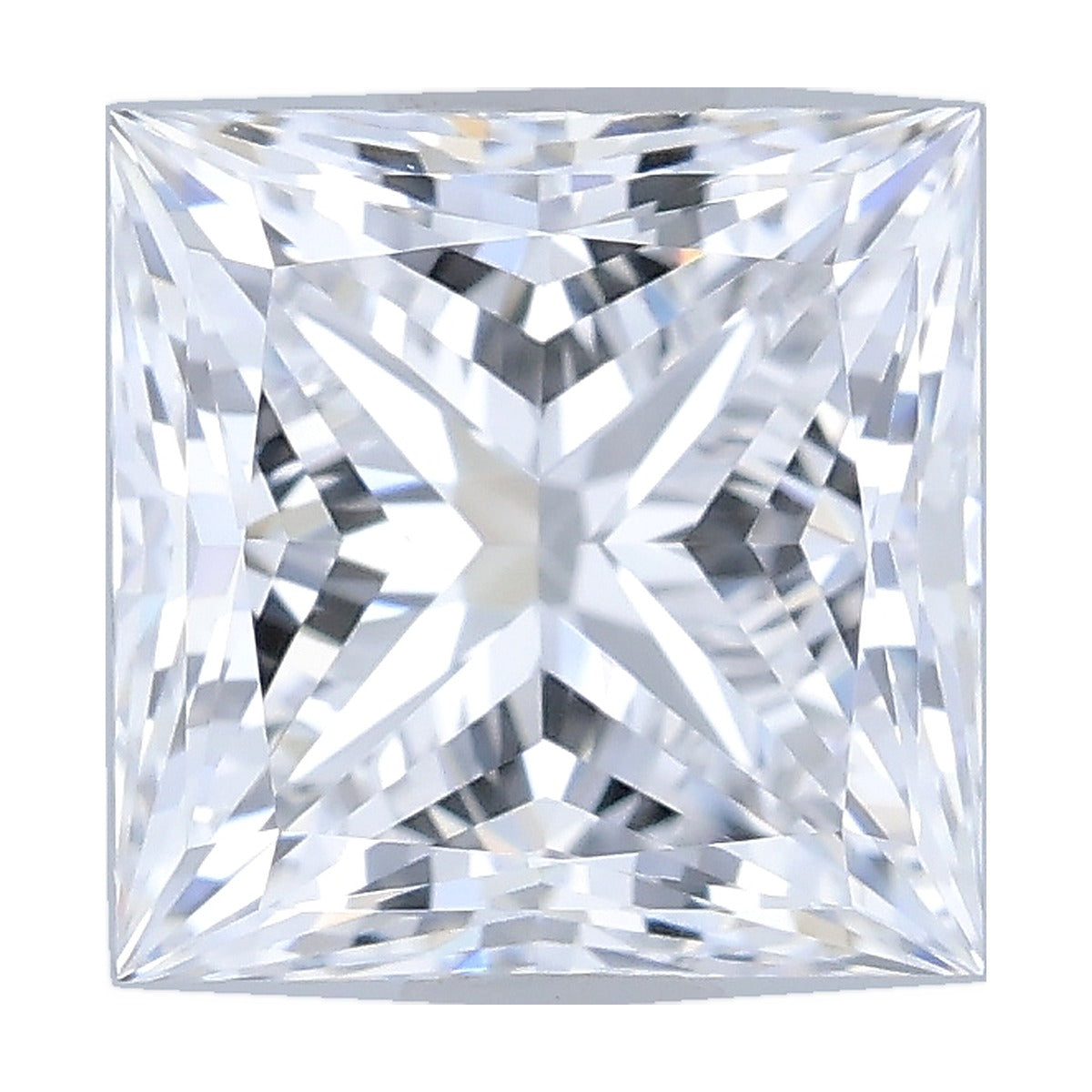 1.08 ct princess lab-grown diamond, D color, VS1 clarity, IGI certified, still from its 360° video