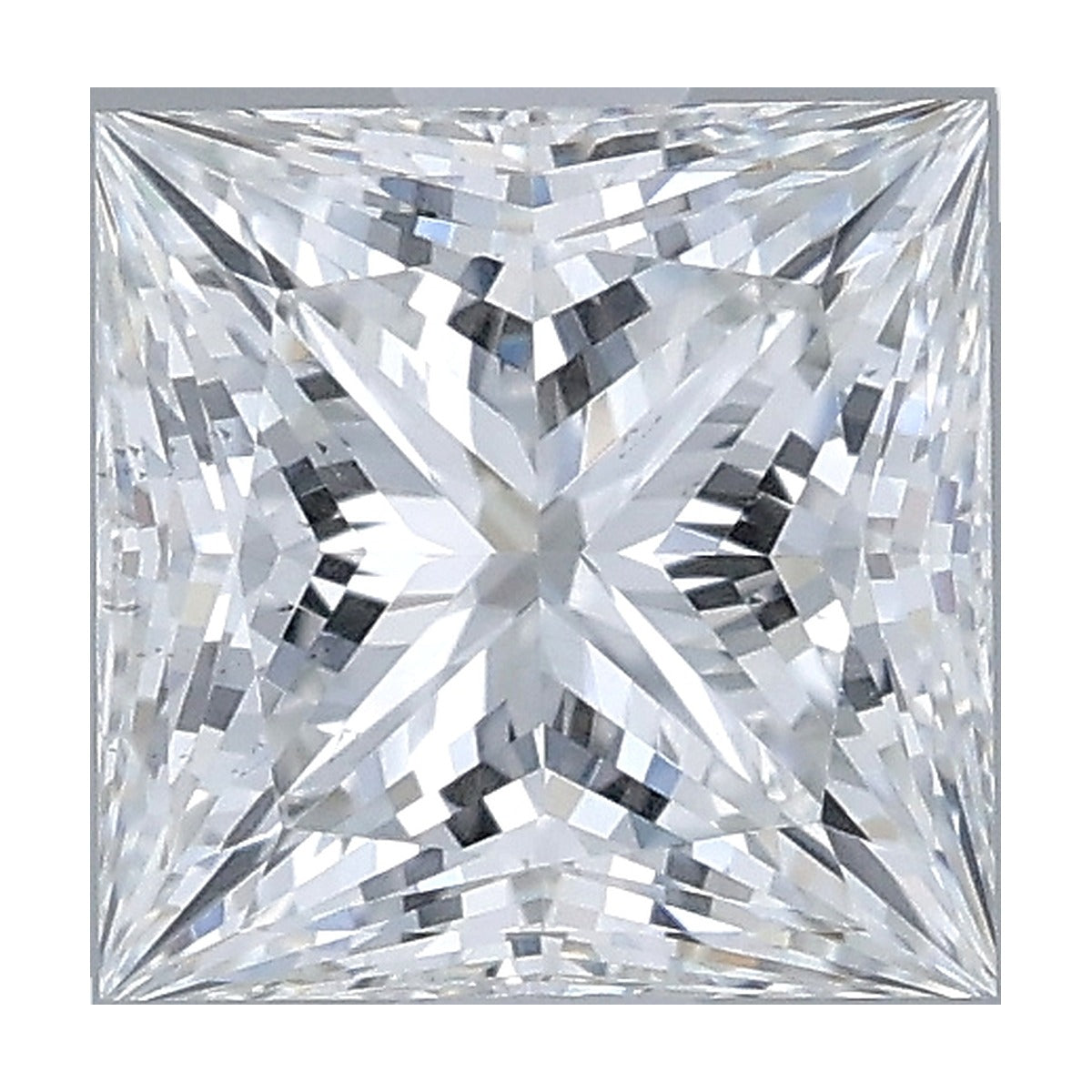 1.08 ct princess lab-grown diamond, F color, VS2 clarity, IGI certified, still from its 360° video