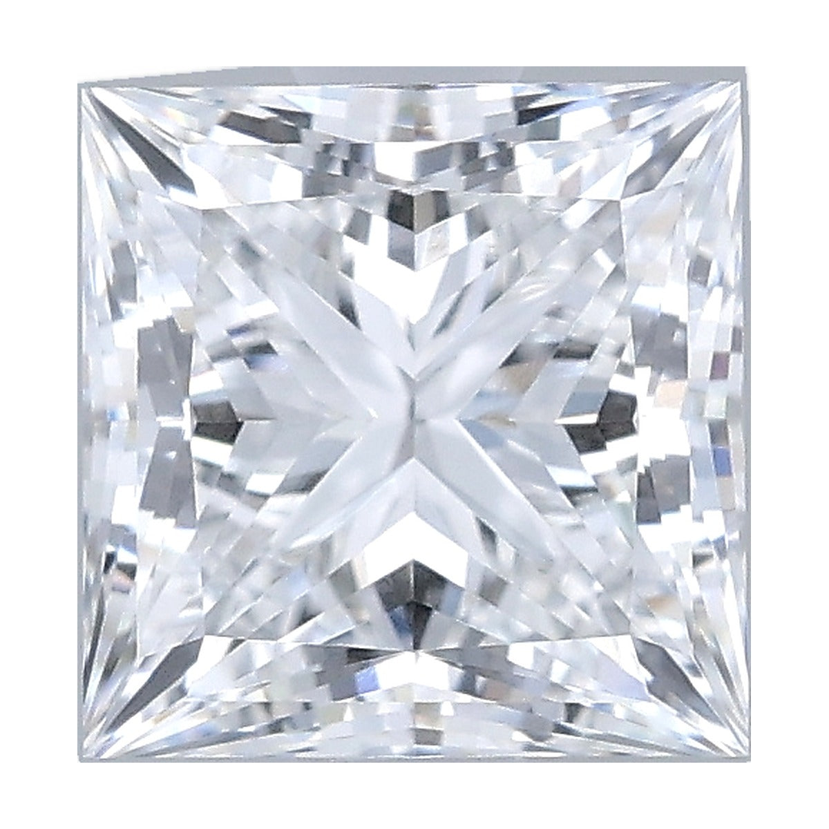 1.15 ct princess lab-grown diamond, D color, IF clarity, IGI certified, still from its 360° video