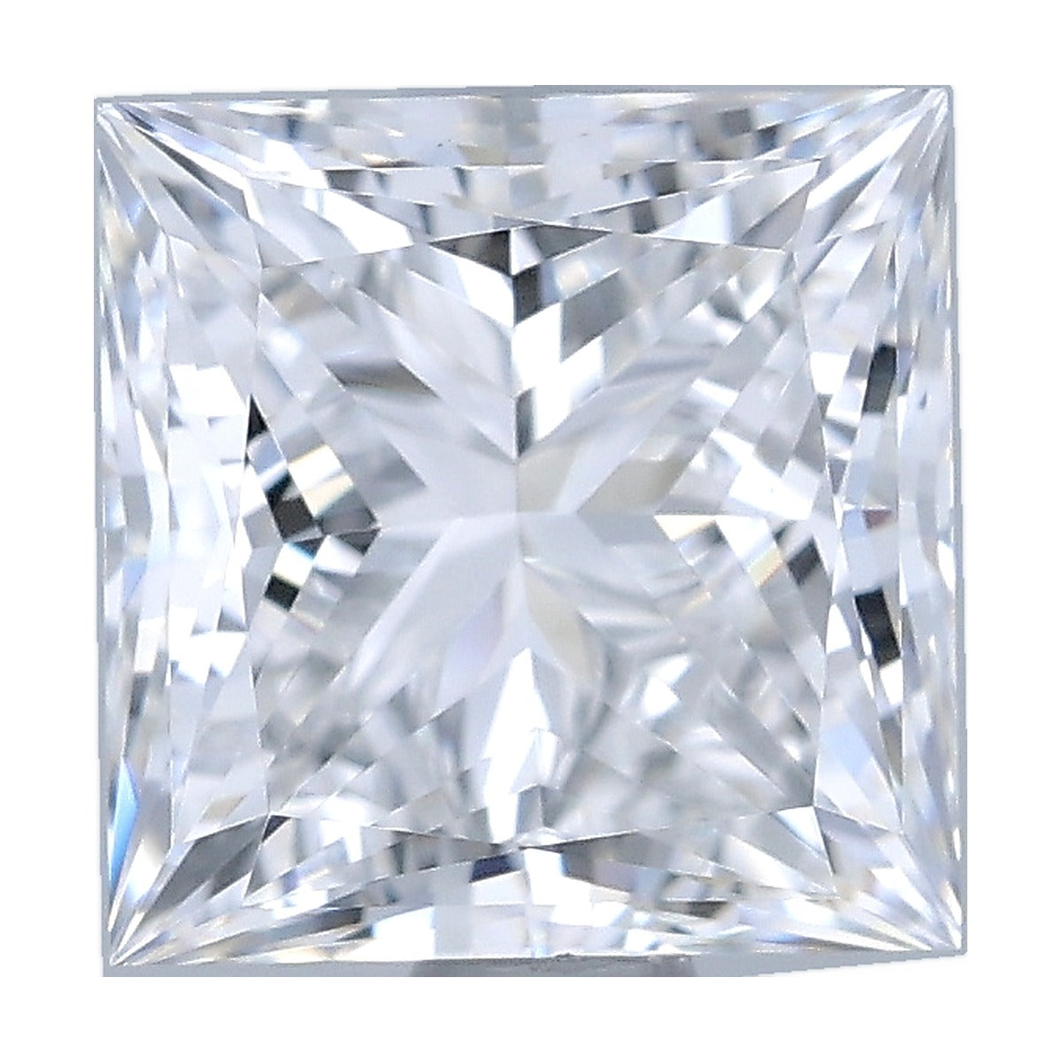 1.21 ct princess lab-grown diamond, D color, VVS2 clarity, IGI certified, still from its 360° video
