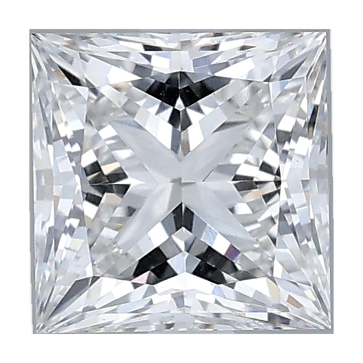 1.45 ct princess lab-grown diamond, F color, VS1 clarity, IGI certified, still from its 360° video