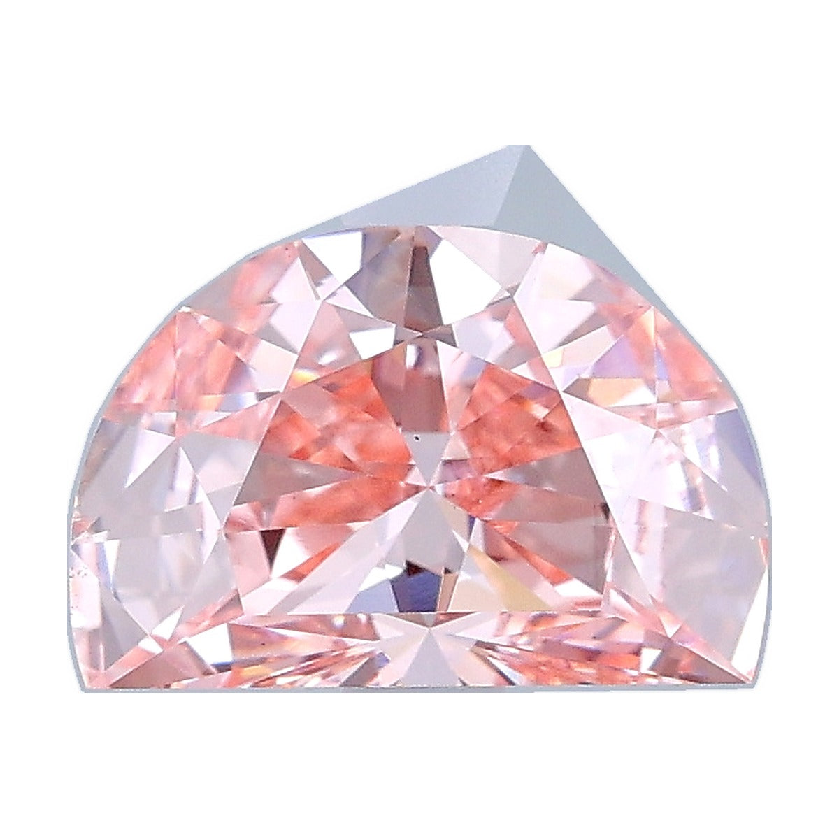 1.50 ct half moon lab-grown diamond, fancy intense pink, VS1 clarity, IGI certified, still from its 360° video