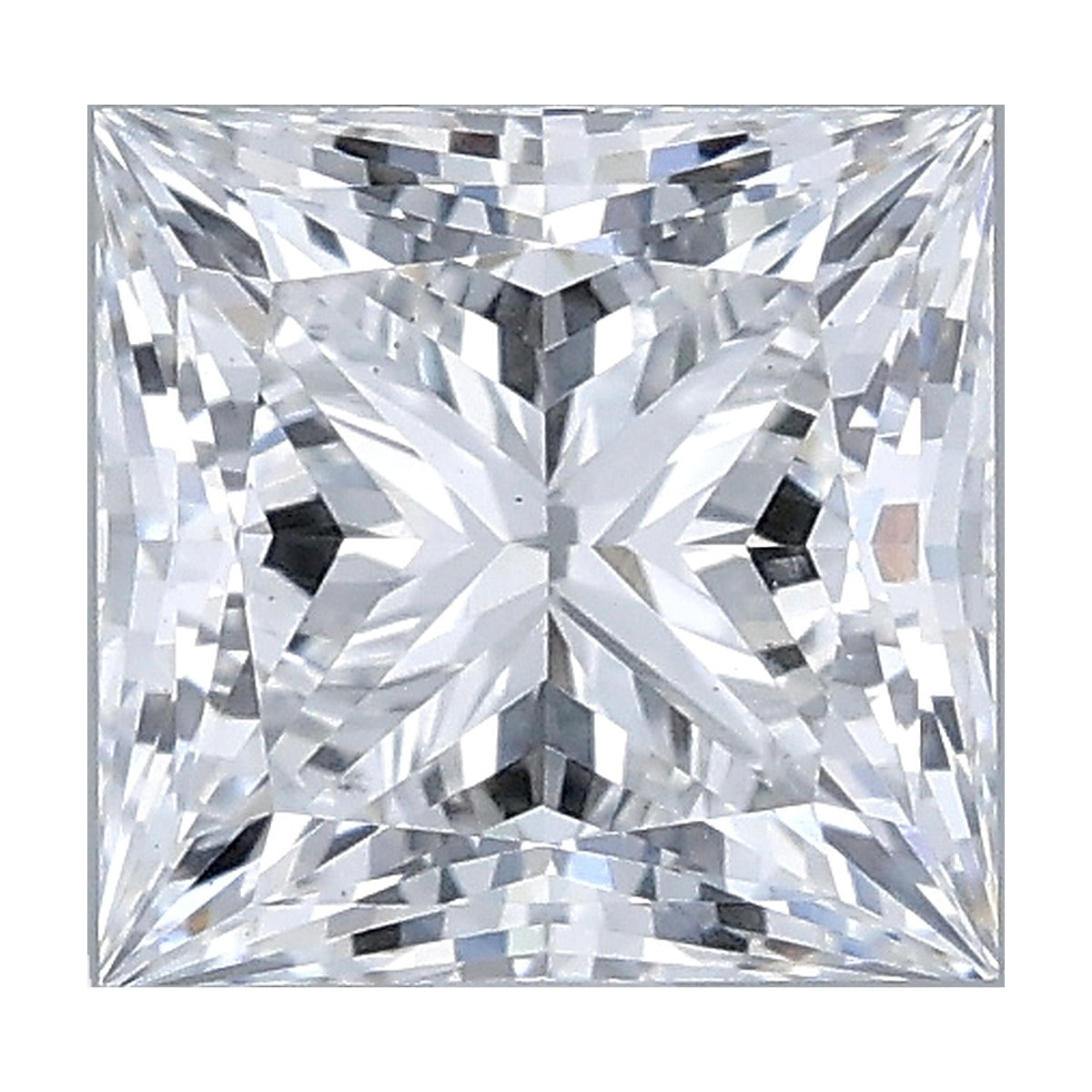 1.55 ct princess lab-grown diamond, D color, VS2 clarity, IGI certified, still from its 360° video