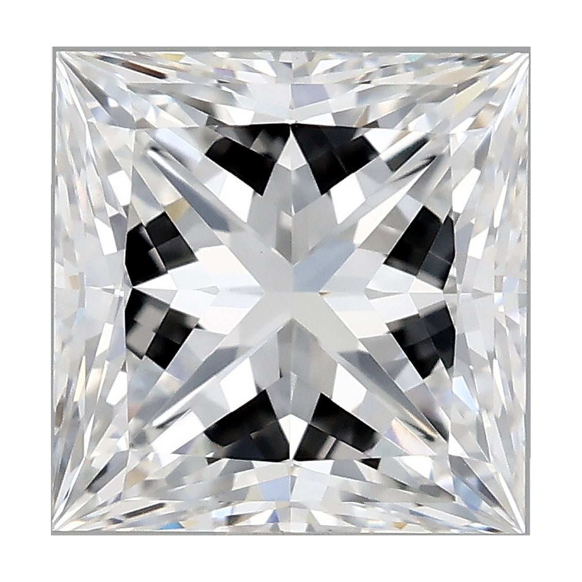 1.57 ct princess lab-grown diamond, D color, VVS2 clarity, IGI certified, still from its 360° video