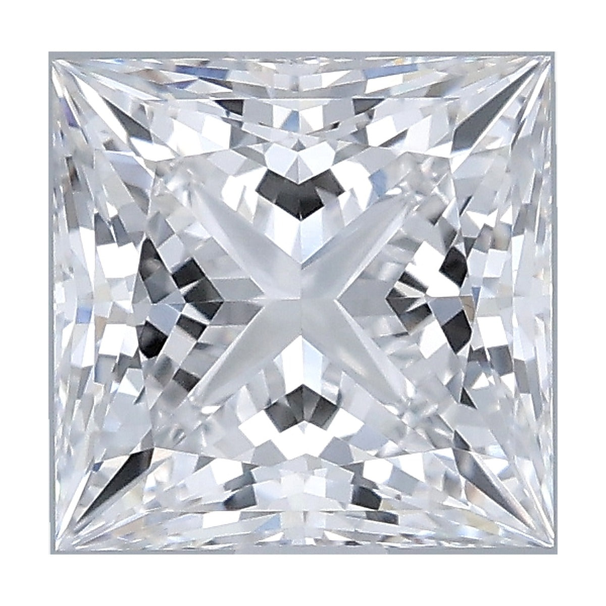 1.58 ct princess lab-grown diamond, E color, VVS1 clarity, IGI certified, still from its 360° video