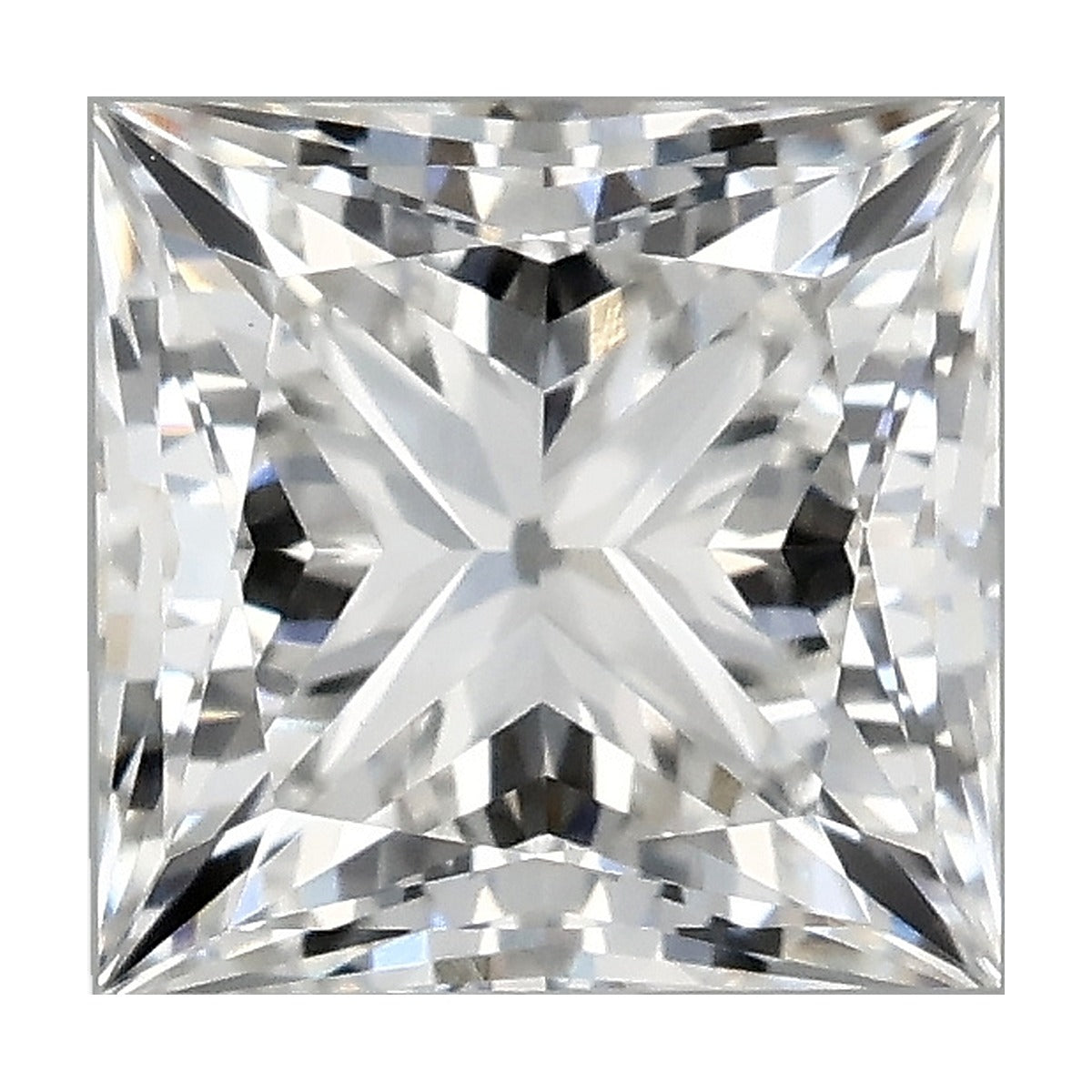 1.78 ct princess lab-grown diamond, F color, VVS2 clarity, IGI certified, still from its 360° video