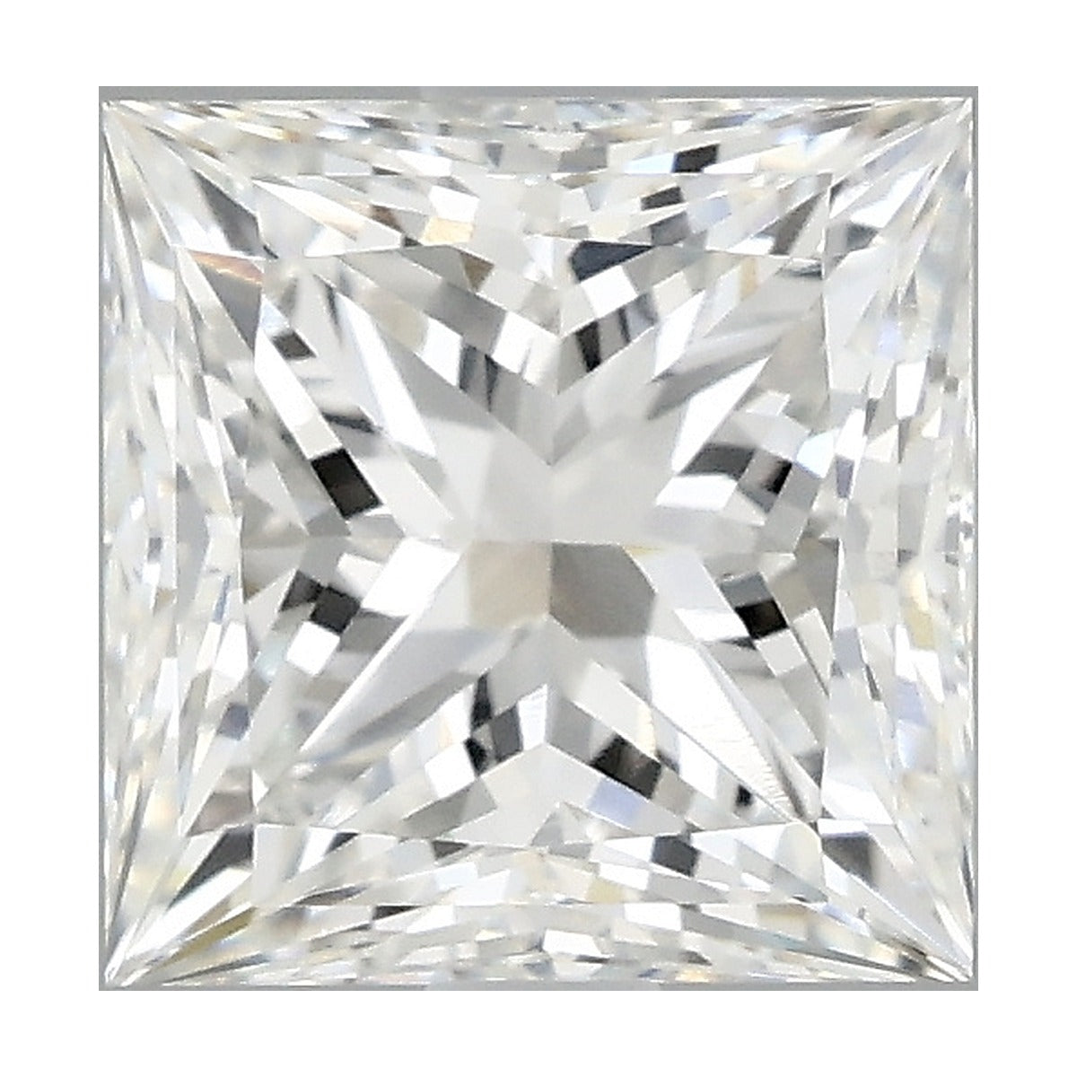 1.84 ct princess lab-grown diamond, F color, VS1 clarity, IGI certified, still from its 360° video