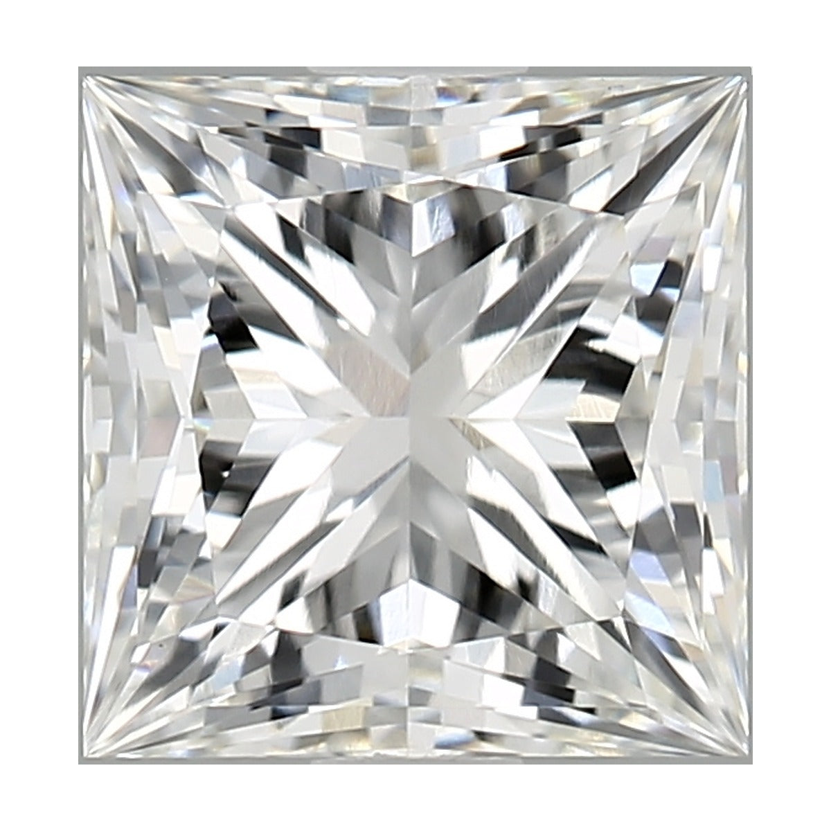 1.86 ct princess lab-grown diamond, F color, VVS2 clarity, IGI certified, still from its 360° video