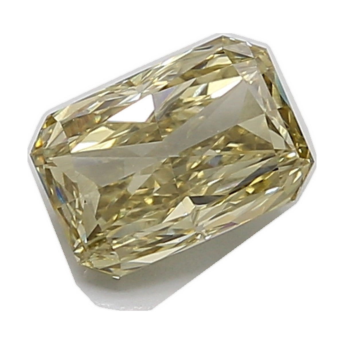 1.88 ct radiant lab-grown diamond, fancy greyish yellow, VS1 clarity, IGI certified, still from its 360° video