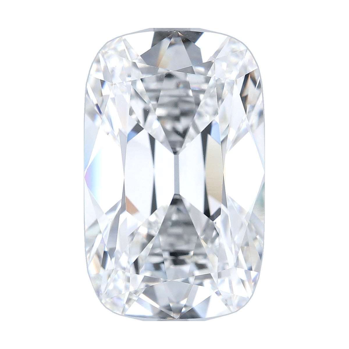 10.54 ct elongated old mine cushion lab-grown diamond, E color, VVS2 clarity, IGI certified, still from its 360° video