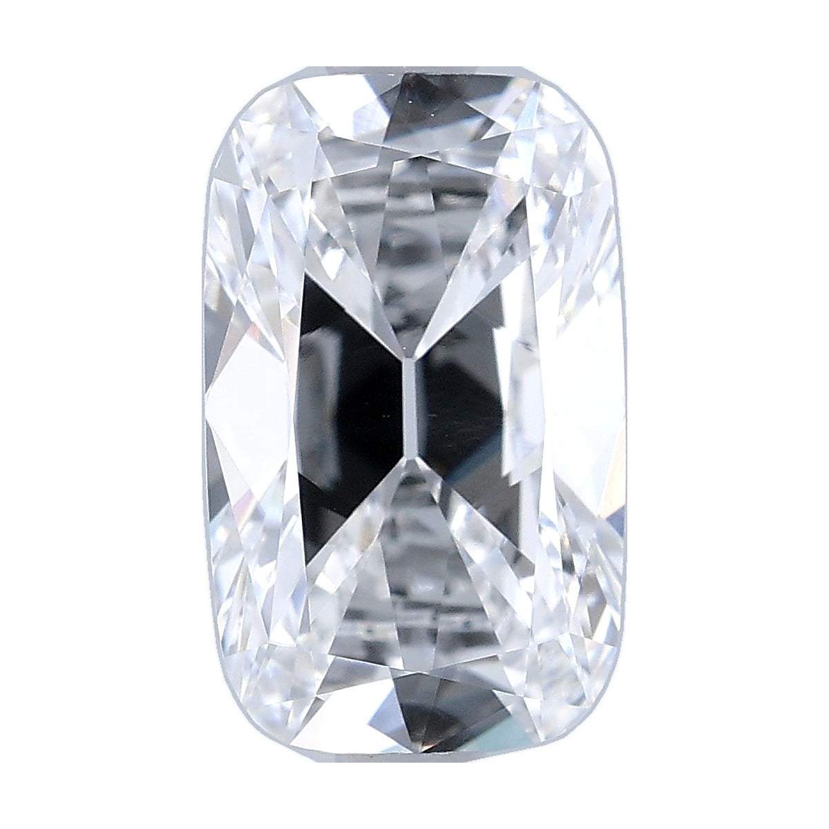 2.01 ct elongated old mine cushion lab-grown diamond, D color, VVS2 clarity, IGI certified, still from its 360° video