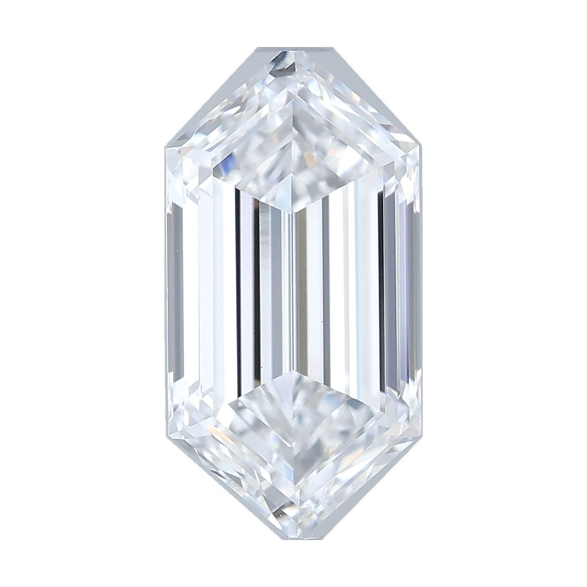 2.02 ct elongated hexagon lab-grown diamond, D color, VVS2 clarity, IGI certified, still from its 360° video