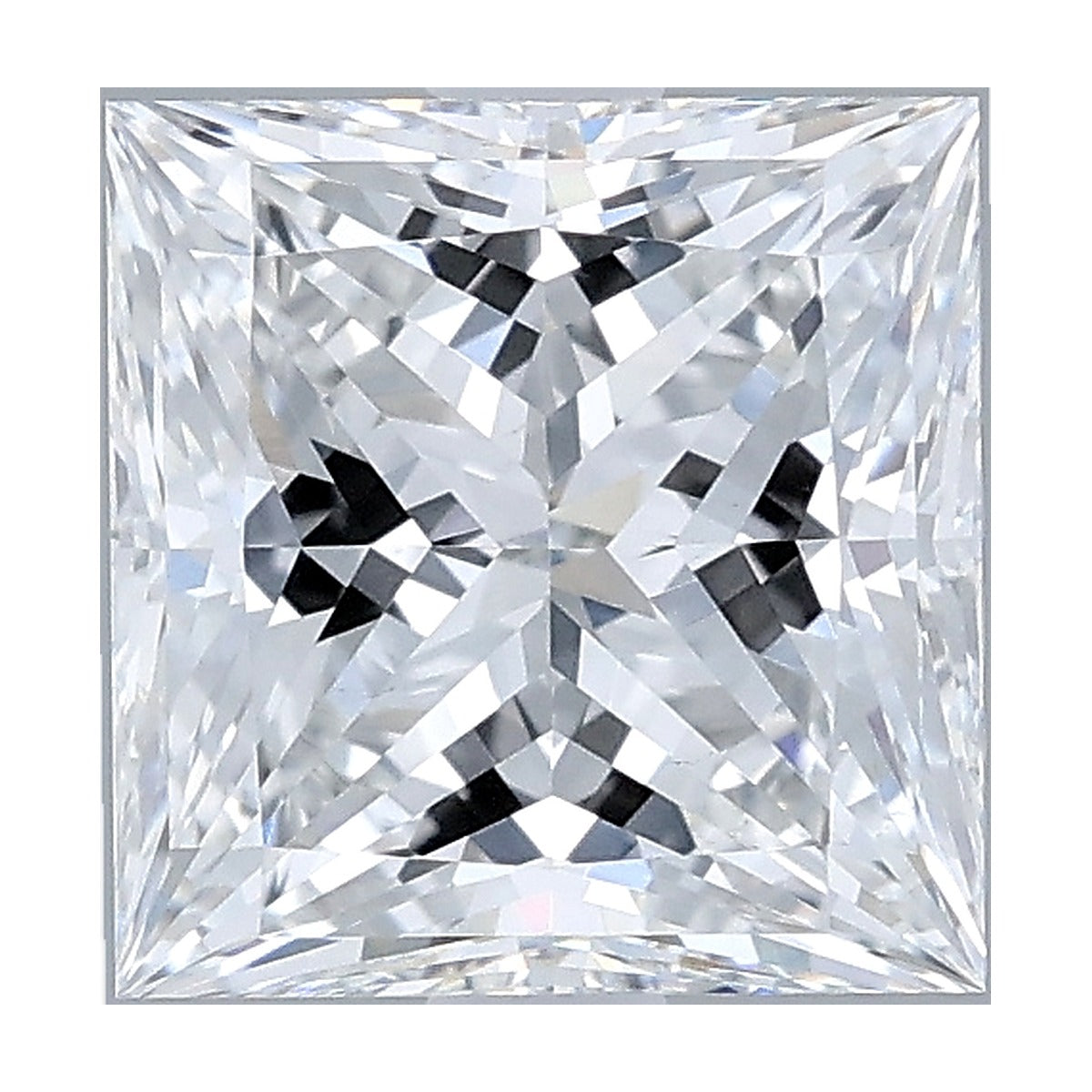 2.03 ct princess lab-grown diamond, E color, VS1 clarity, IGI certified, still from its 360° video