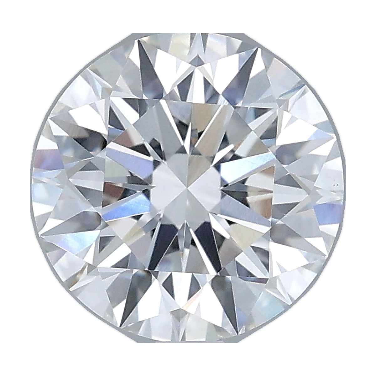 2.05 ct round lab-grown diamond, E color, VVS2 clarity, IGI certified, still from its 360° video