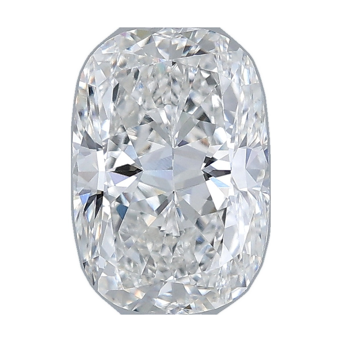 2.06 ct elongated cushion lab-grown diamond, E color, VVS2 clarity, IGI certified, still from its 360° video