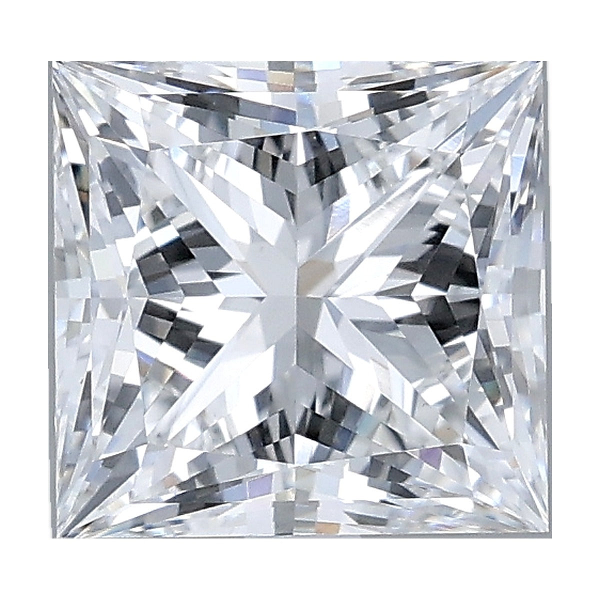 2.06 ct princess lab-grown diamond, D color, VVS2 clarity, IGI certified, still from its 360° video