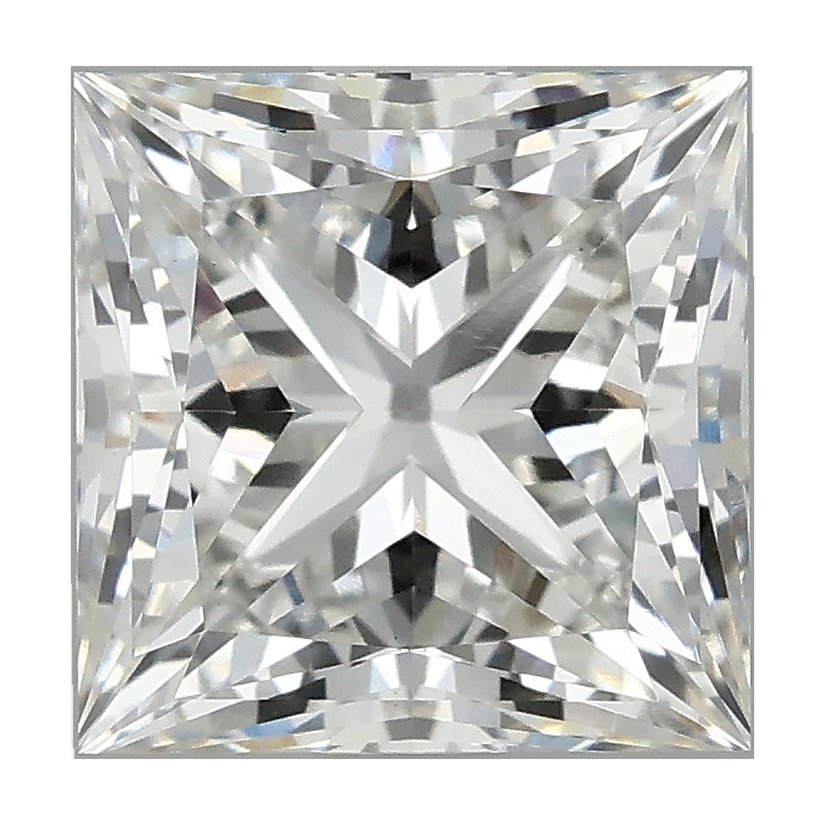 2.07 ct princess lab-grown diamond, F color, VS1 clarity, IGI certified, still from its 360° video