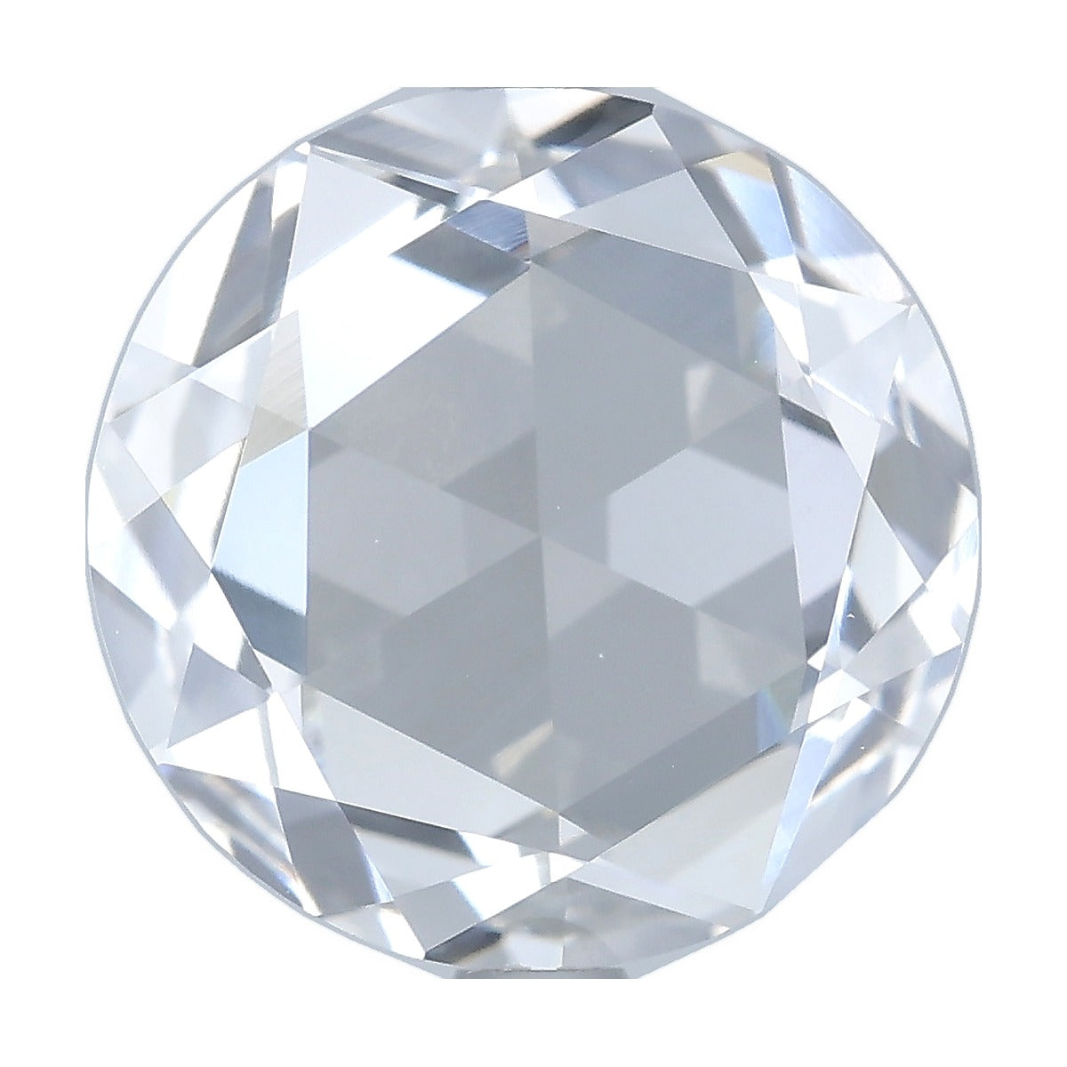 2.07 ct round rose cut lab-grown diamond, E color, VVS2 clarity, IGI certified, still from its 360° video
