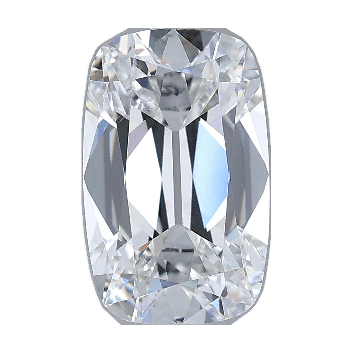2.27 ct elongated old mine cushion lab-grown diamond, E color, VVS2 clarity, IGI certified, still from its 360° video