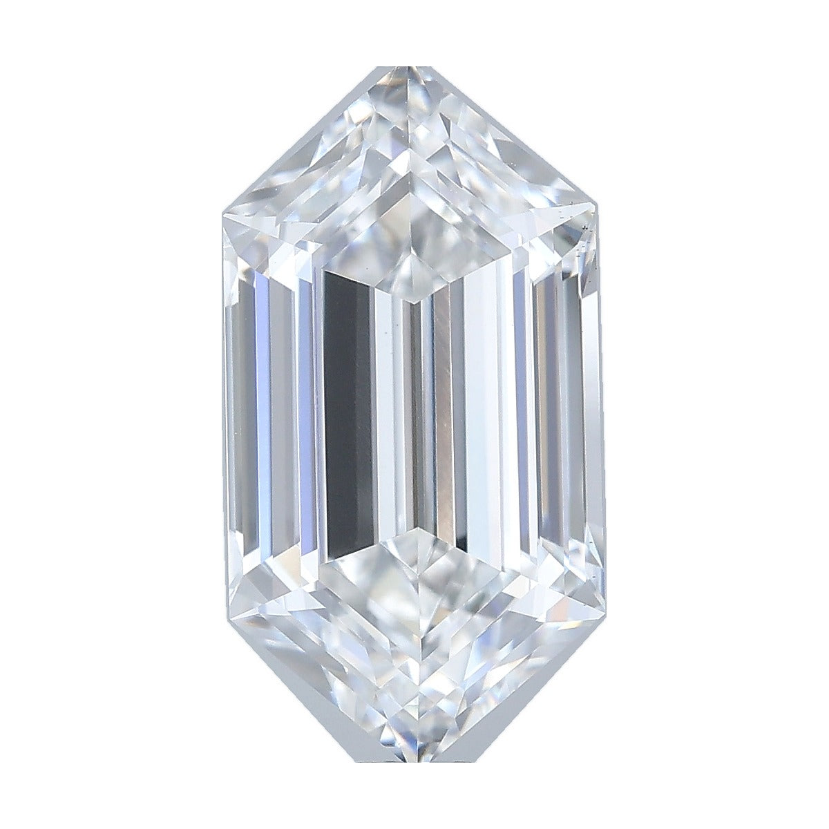 2.52 ct elongated hexagon lab-grown diamond, E color, VS1 clarity, IGI certified, still from its 360° video