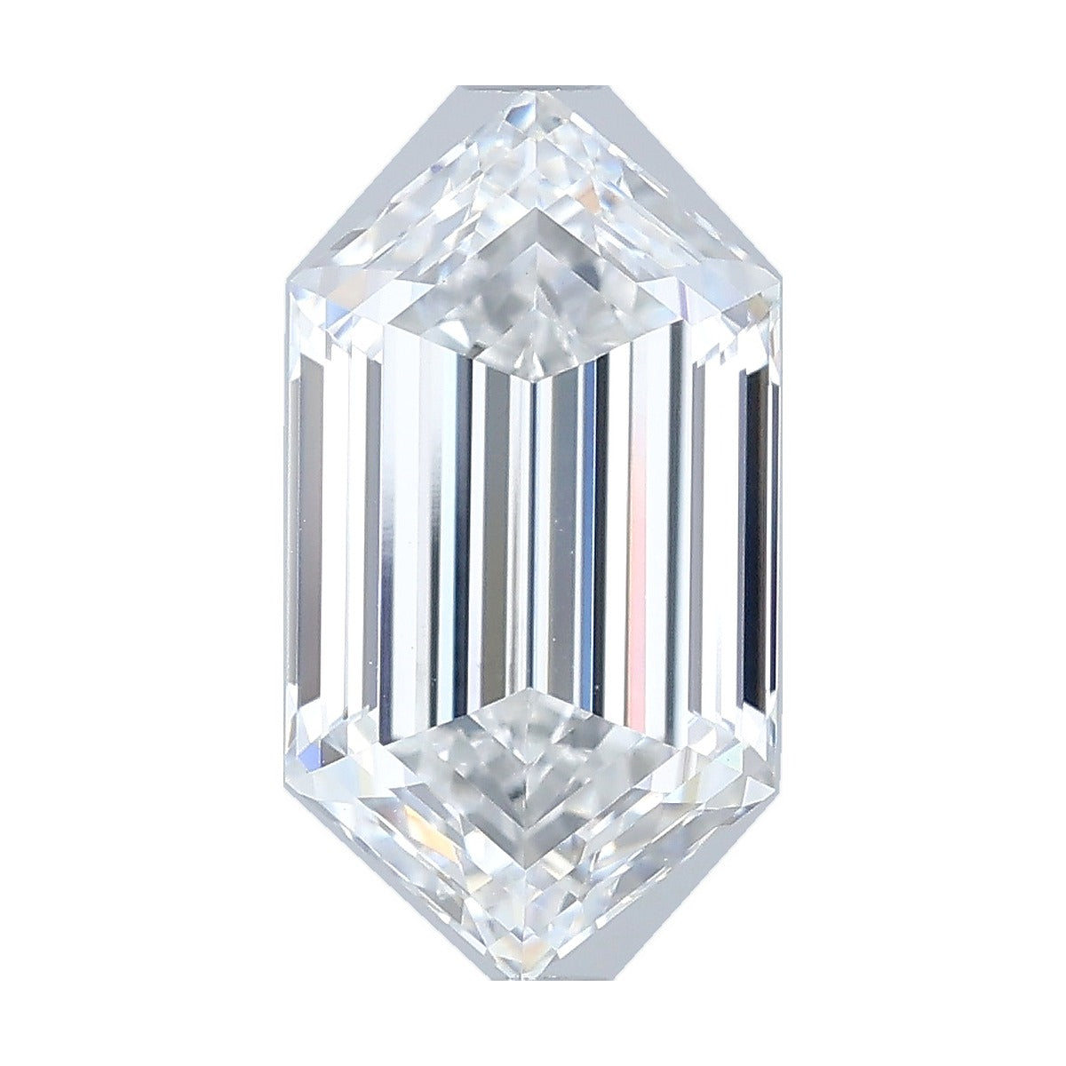 2.57 ct elongated hexagon lab-grown diamond, E color, VVS2 clarity, IGI certified, still from its 360° video