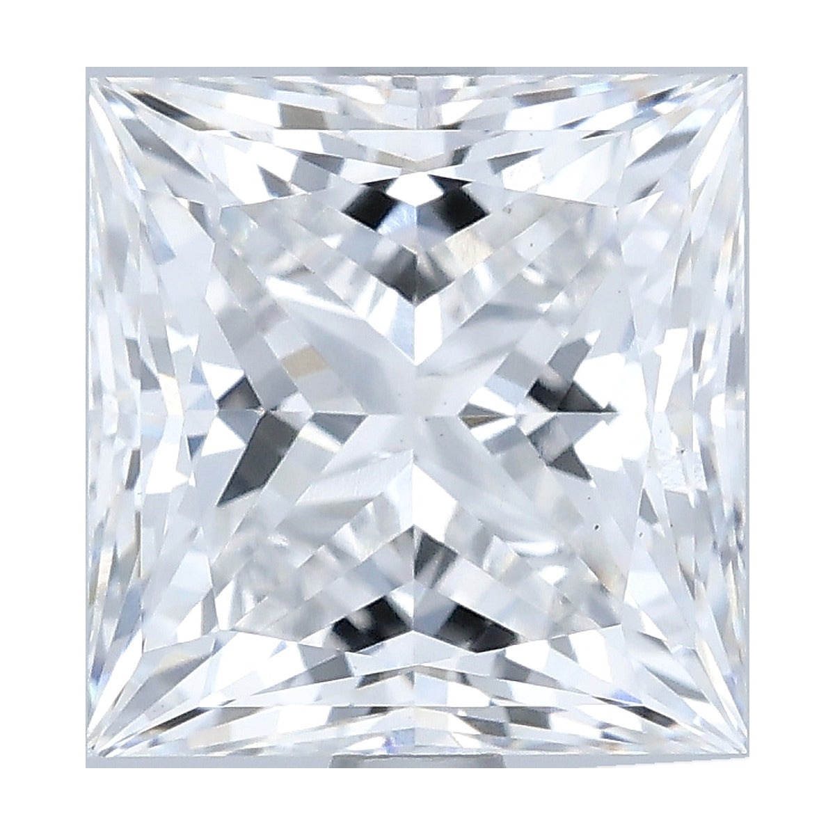 2.58 ct princess lab-grown diamond, E color, VS1 clarity, IGI certified, still from its 360° video