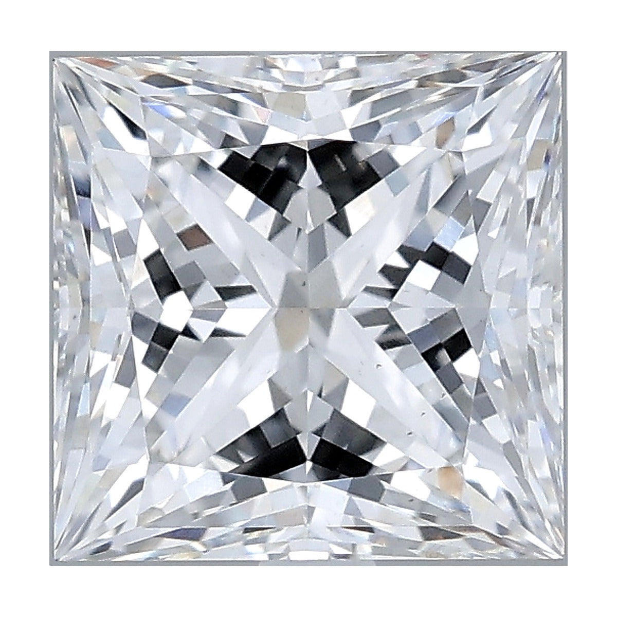 2.58 ct princess lab-grown diamond, F color, VS2 clarity, IGI certified, still from its 360° video
