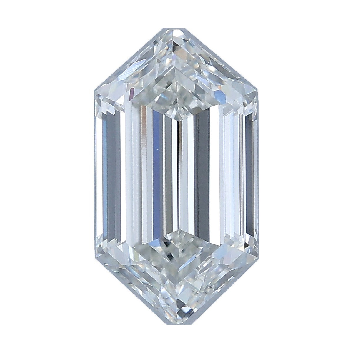 3.00 ct elongated hexagon lab-grown diamond, F color, VS2 clarity, IGI certified, still from its 360° video