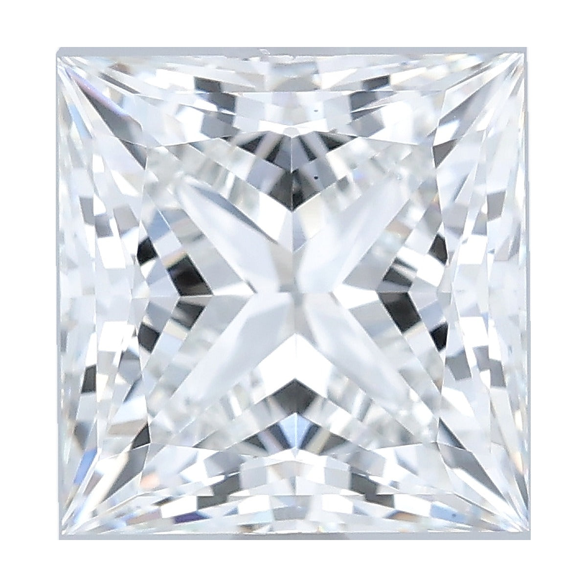 3.05 ct princess lab-grown diamond, F color, VS1 clarity, IGI certified, still from its 360° video
