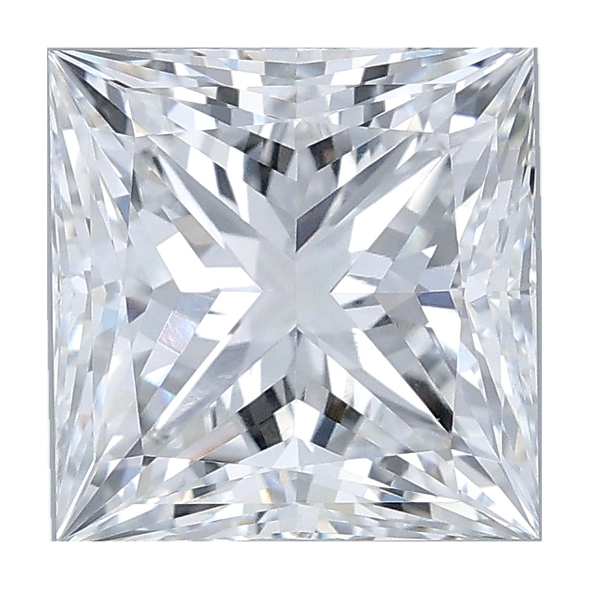 3.06 ct princess lab-grown diamond, D color, VVS2 clarity, IGI certified, still from its 360° video