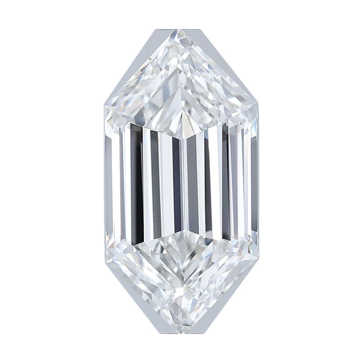 3.21 ct elongated hexagon lab-grown diamond, E color, VS1 clarity, IGI certified, still from its 360° video