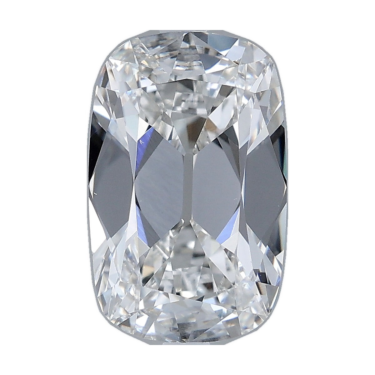 3.31 ct elongated old mine cushion lab-grown diamond, E color, VS1 clarity, IGI certified, still from its 360° video