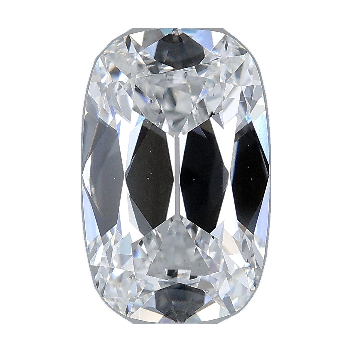 3.52 ct elongated old mine cushion lab-grown diamond, E color, VS1 clarity, IGI certified, still from its 360° video