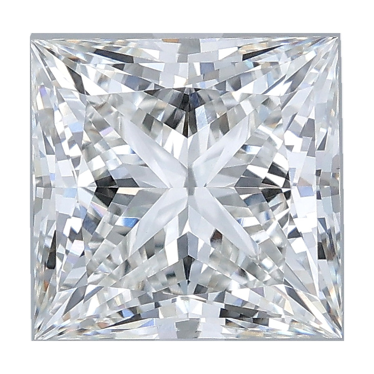 3.54 ct princess lab-grown diamond, F color, VS1 clarity, IGI certified, still from its 360° video