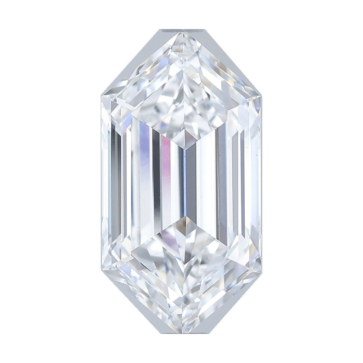 3.55 ct elongated hexagon lab-grown diamond, E color, VS1 clarity, IGI certified, still from its 360° video