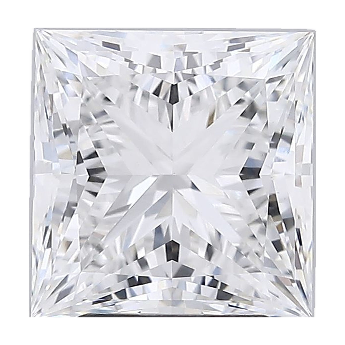 3.55 ct princess lab-grown diamond, D color, VVS2 clarity, IGI certified, still from its 360° video