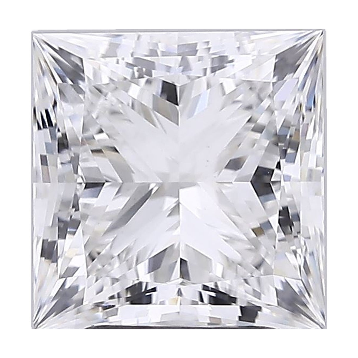 3.55 ct princess lab-grown diamond, D color, VVS2 clarity, IGI certified, still from its 360° video
