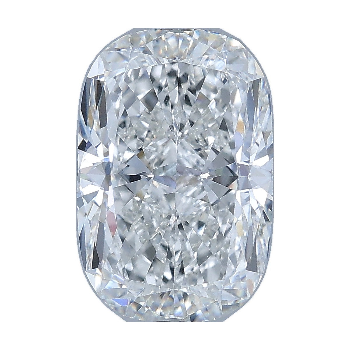 3.58 ct elongated cushion lab-grown diamond, F color, VVS2 clarity, IGI certified, still from its 360° video