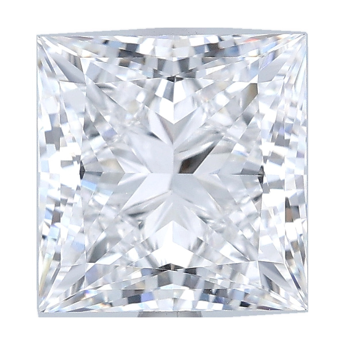 3.72 ct princess lab-grown diamond, E color, VVS2 clarity, GIA certified, still from its 360° video