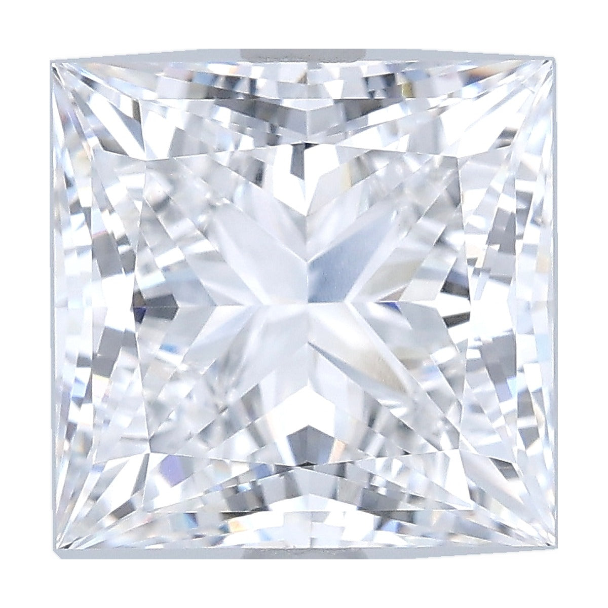3.73 ct princess lab-grown diamond, D color, VVS2 clarity, IGI certified, still from its 360° video