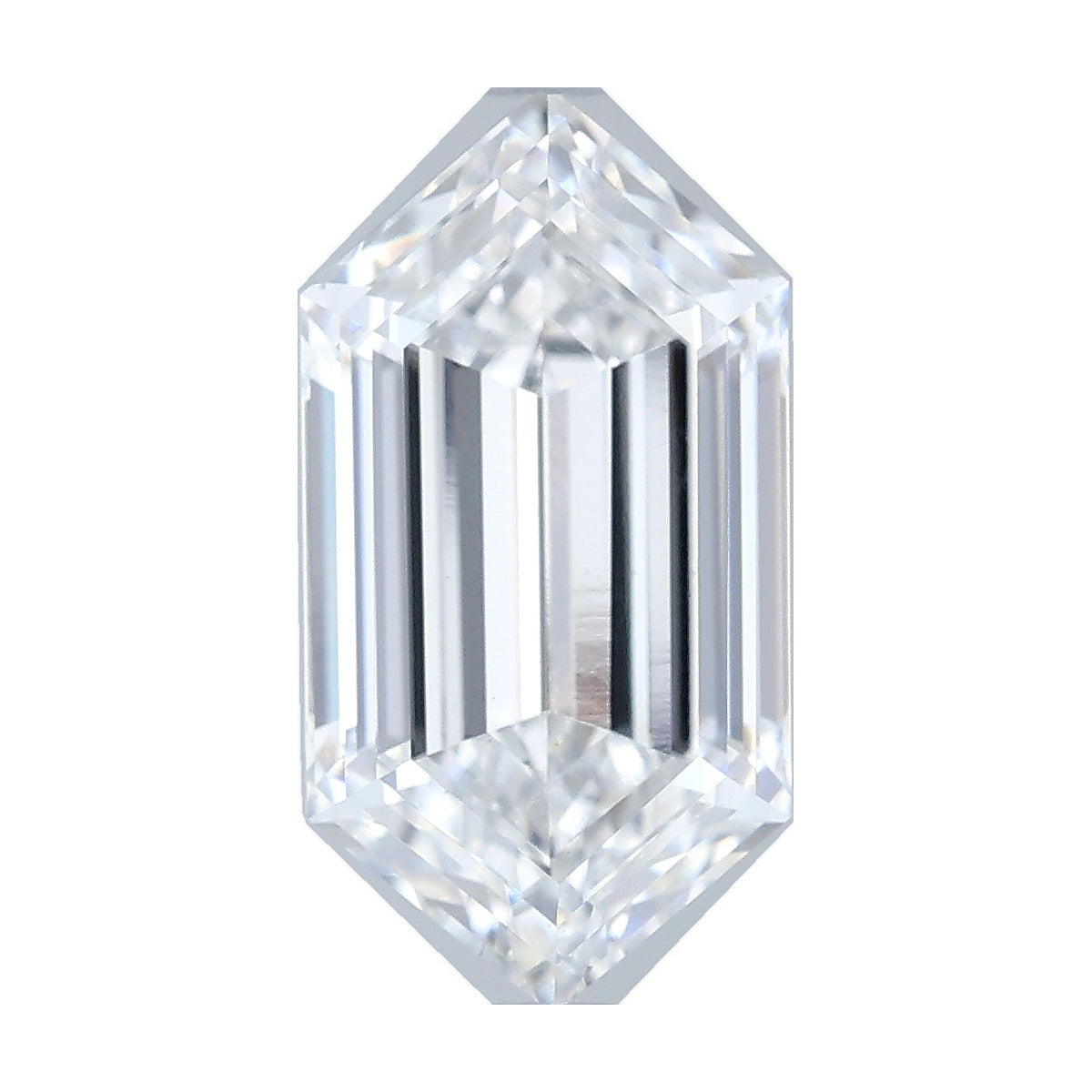 3.74 ct elongated hexagon lab-grown diamond, E color, VS2 clarity, IGI certified, still from its 360° video