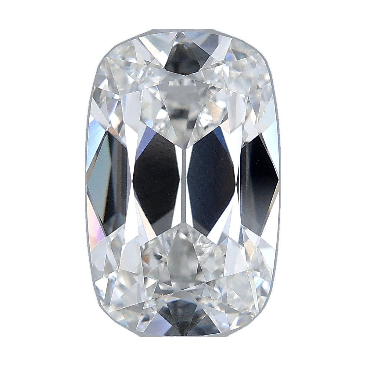 3.74 ct elongated old mine cushion lab-grown diamond, F color, VS1 clarity, IGI certified, still from its 360° video