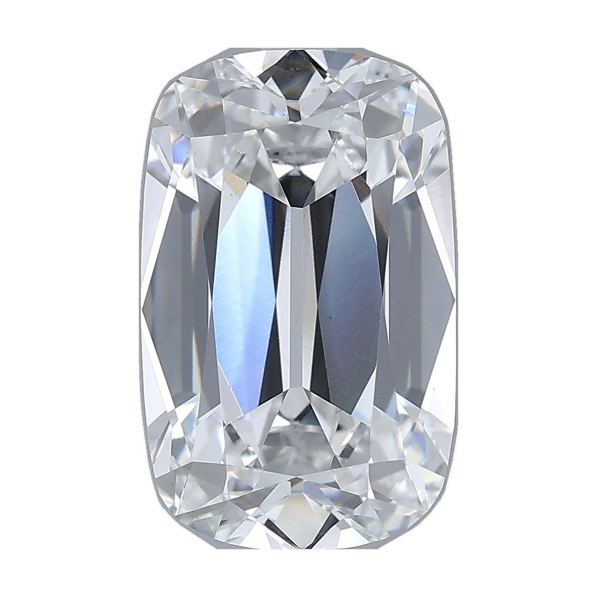 3.78 ct elongated old mine cushion lab-grown diamond, E color, VS1 clarity, IGI certified, still from its 360° video
