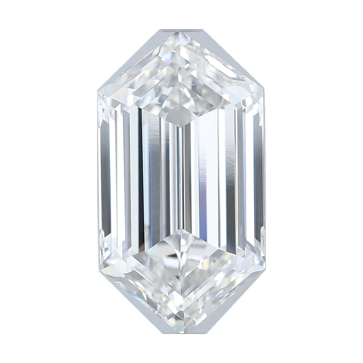 4.03 ct elongated hexagon lab-grown diamond, F color, VVS2 clarity, IGI certified, still from its 360° video