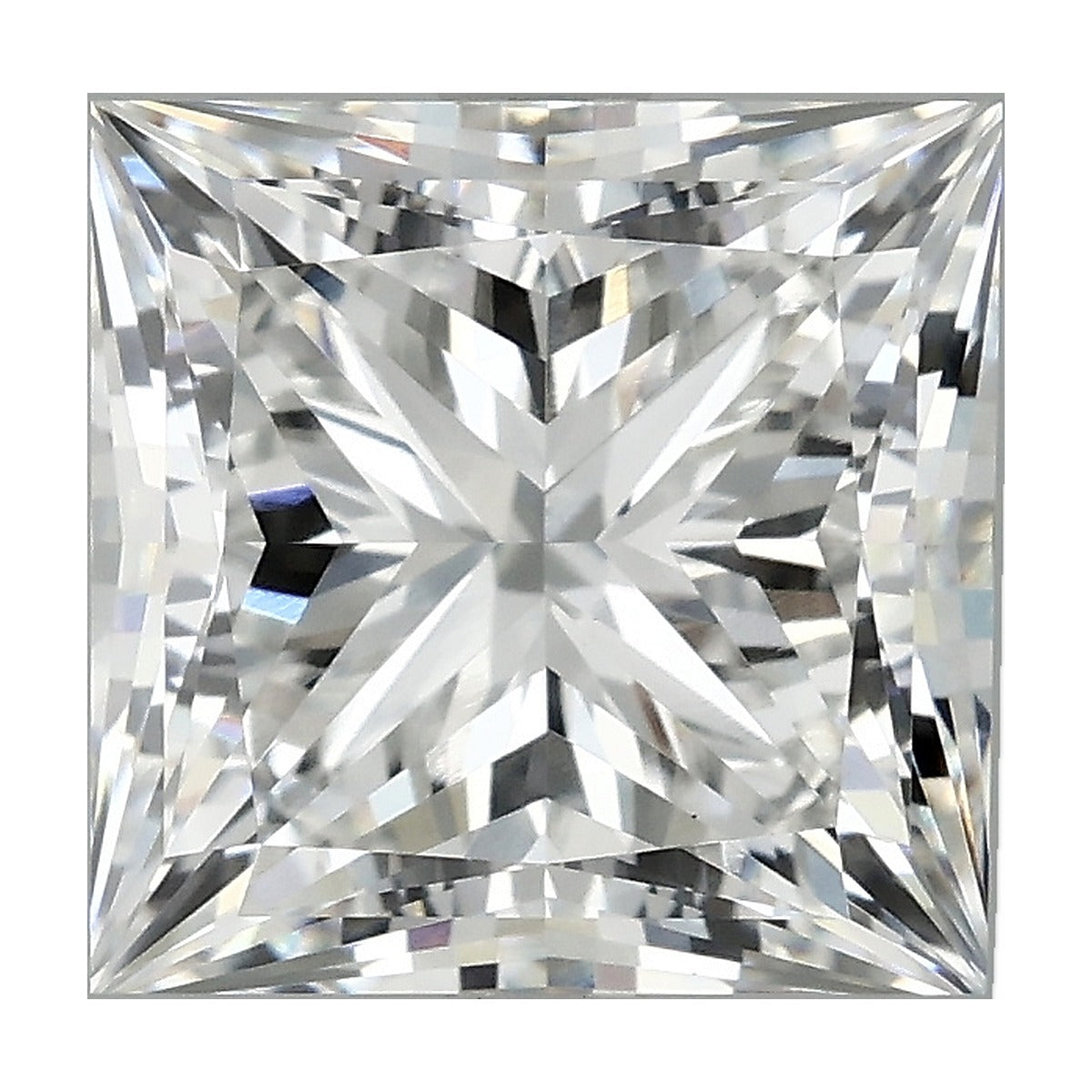 4.04 ct princess lab-grown diamond, E color, VS1 clarity, IGI certified, still from its 360° video