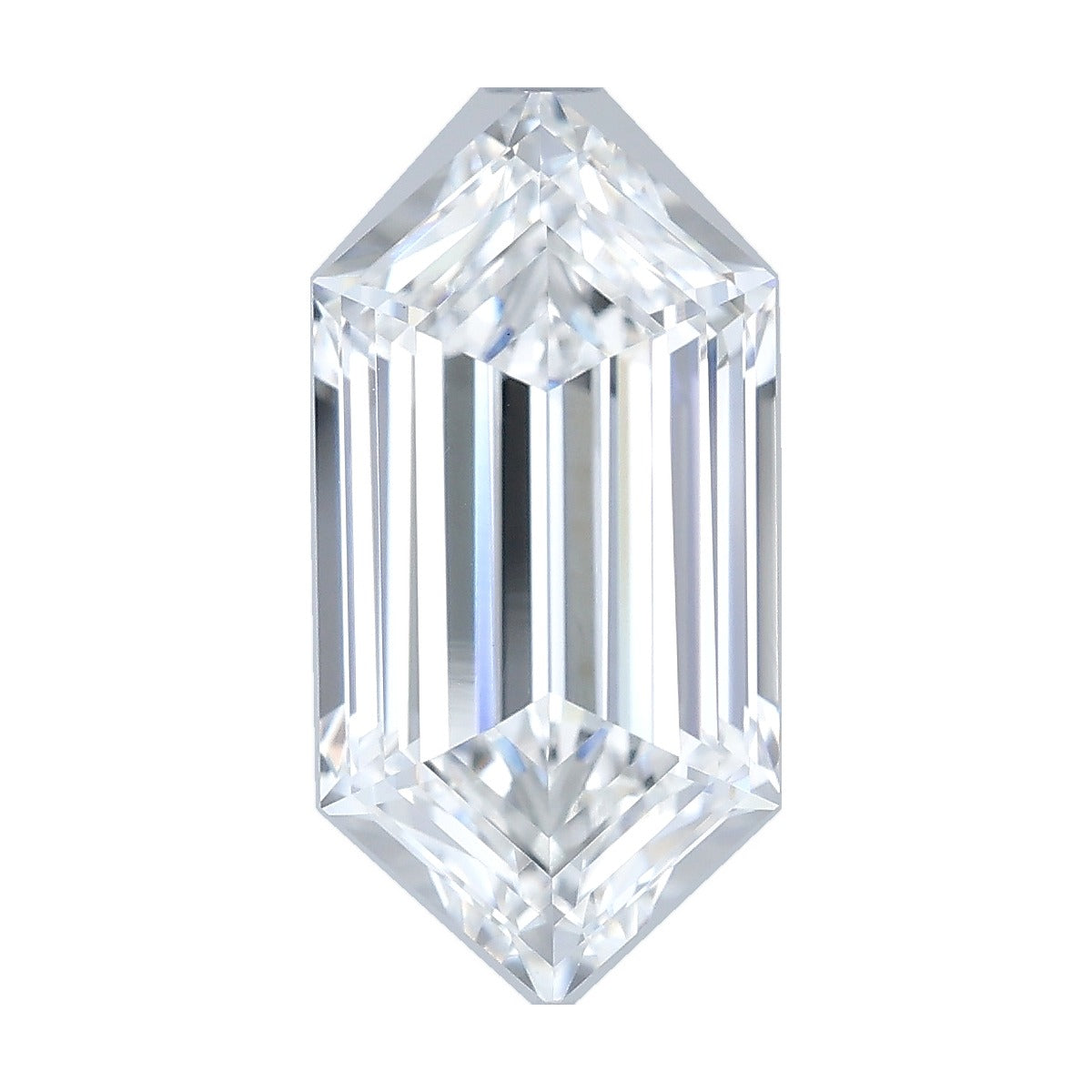 4.12 ct elongated hexagon lab-grown diamond, E color, VS1 clarity, IGI certified, still from its 360° video