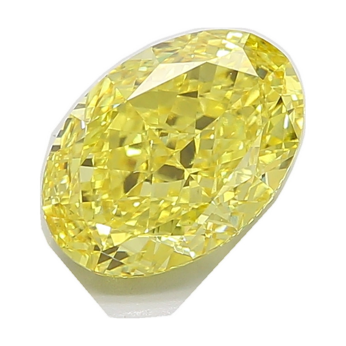 5.03 ct oval lab-grown diamond, fancy vivid yellow, VS1 clarity, IGI certified, still from its 360° video