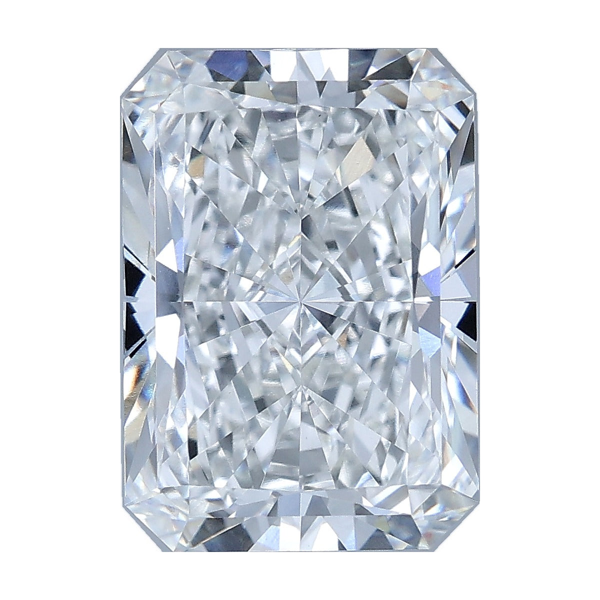 5.10 ct radiant lab-grown diamond, F color, VVS2 clarity, IGI certified, still from its 360° video